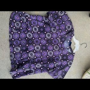 Purple, Pink, Grey, and Black women’s scrub top